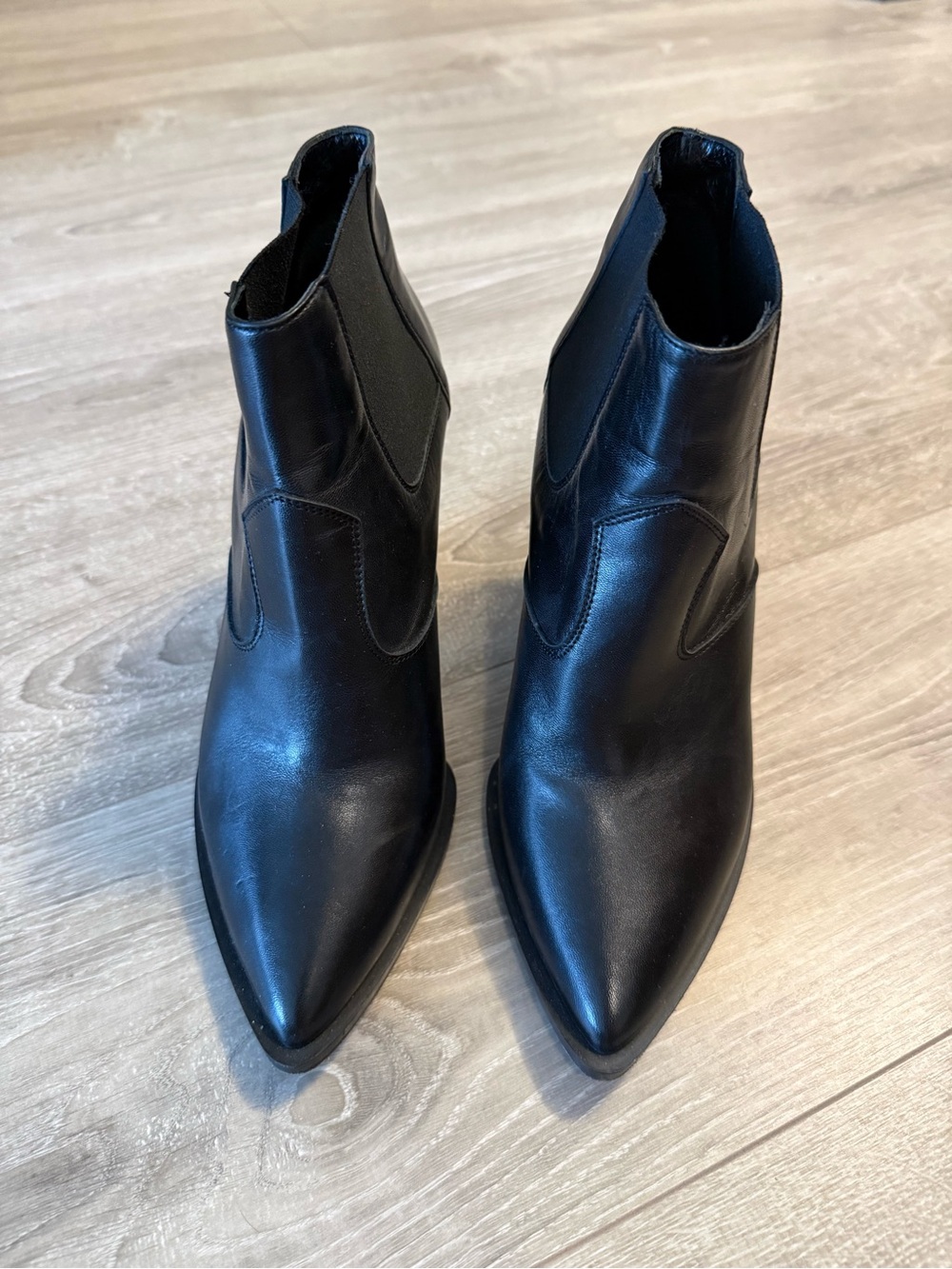 Steve Madden Black Pointed Ankle Booties